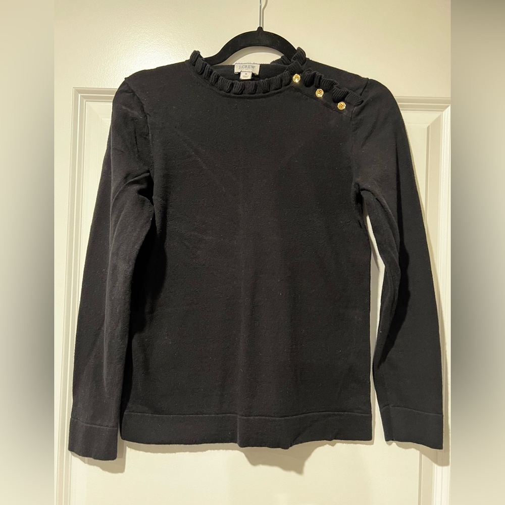 J.Crew Ruffle Neck Sweater with Buttons